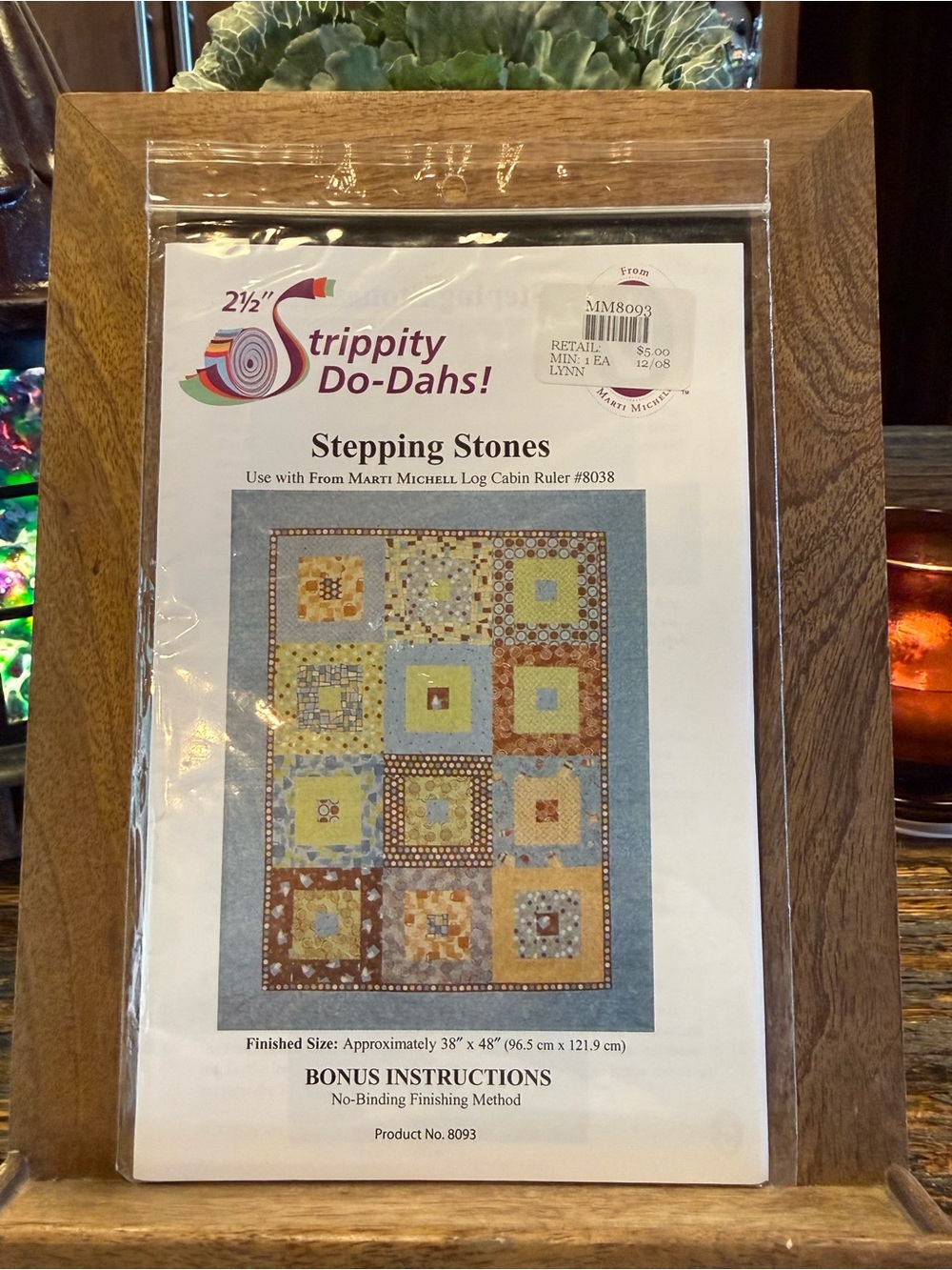 Strippity Do-Dahs Stepping Stones Quilt Pattern - Blue, Yellow, Brown Vintage